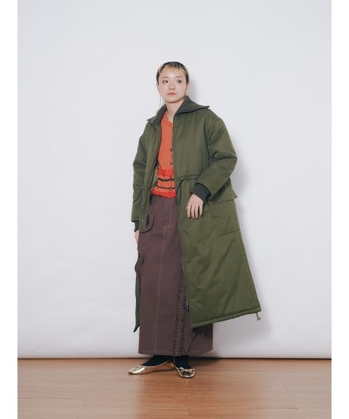 DOLLUPOOPS(ドールアップウップス)の「2WAYリブカラーモッズコート(モッズコート・レディース・カーキ/ブラック・38)」の4枚目の写真