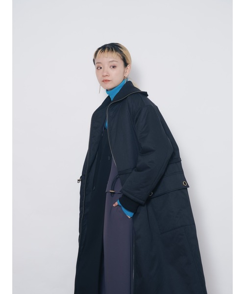 DOLLUPOOPS(ドールアップウップス)の「2WAYリブカラーモッズコート(モッズコート・レディース・カーキ/ブラック・38)」の10枚目の写真