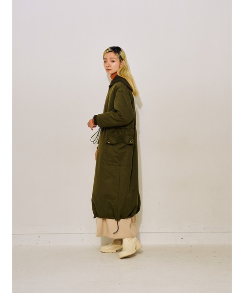 DOLLUPOOPS(ドールアップウップス)の「2WAYリブカラーモッズコート(モッズコート・レディース・カーキ/ブラック・38)」の16枚目の写真