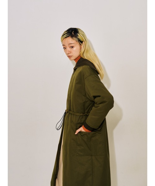 DOLLUPOOPS(ドールアップウップス)の「2WAYリブカラーモッズコート(モッズコート・レディース・カーキ/ブラック・38)」の19枚目の写真