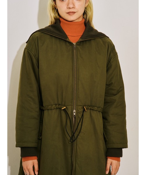 DOLLUPOOPS(ドールアップウップス)の「2WAYリブカラーモッズコート(モッズコート・レディース・カーキ/ブラック・38)」の20枚目の写真