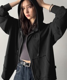 Classical Origin（クラシカルオリジン）の「「日常をアップデート。」アップリケデザインフルジップパーカー／Appliqu Detail Full-Zip Hoodie（パーカー）」