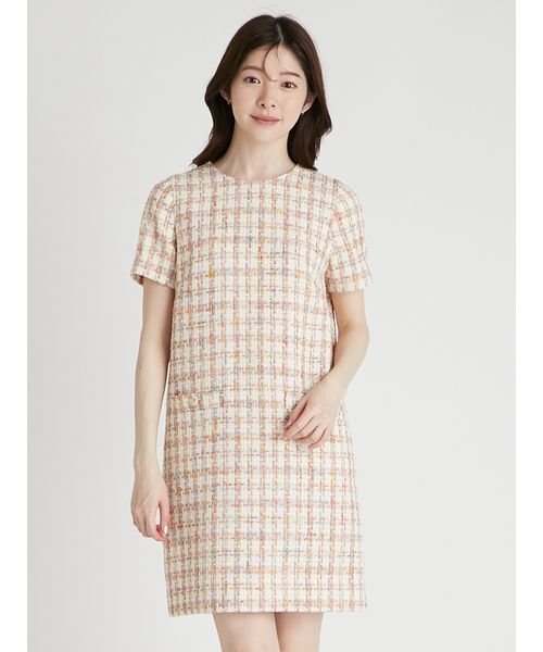 CELFORD（セルフォード）の「ハーフスリーブツイードミニワンピース