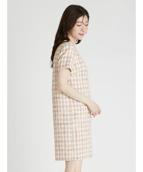 セール】ハーフスリーブツイードミニワンピース（ワンピース