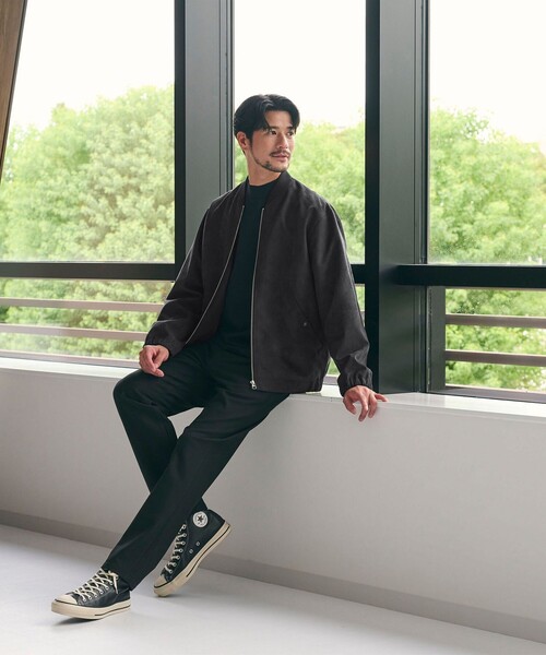 BEAUTY&YOUTH UNITED ARROWS（ビューティーアンドユースユナイテッドアローズ）の「【WEB限定 WARDROBE SMART】スエードライク リブ ブルゾン（ブルゾン・メンズ・ダークグレー/ブラック・L/M/S/XL）」の4枚目の写真