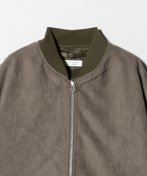 セール】【WEB限定 WARDROBE SMART】スエードライク リブ ブルゾン