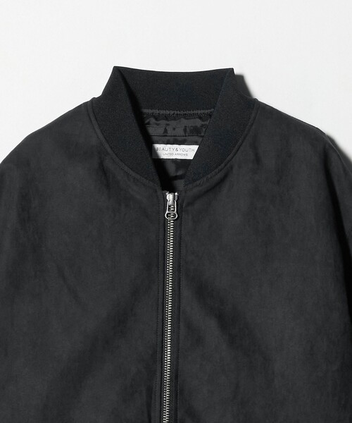 セール】【WEB限定 WARDROBE SMART】スエードライク リブ ブルゾン