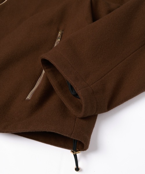 CULLNI(クルニ)の「Lamb Wool Melton Double Collar Zip Up Jacket(ブルゾン・メンズ・ブラウン/ブラック/ネイビー/グリーン・2/1/0)」の12枚目の写真