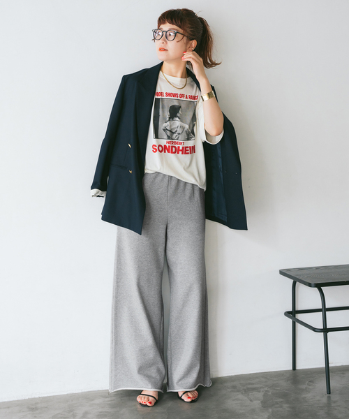 Spick & Span(スピックアンドスパン)の「《追加》スウェットルーズパンツ(スウェットパンツ・レディース・ライトグレー/チャコールグレー・38/36)」の4枚目の写真