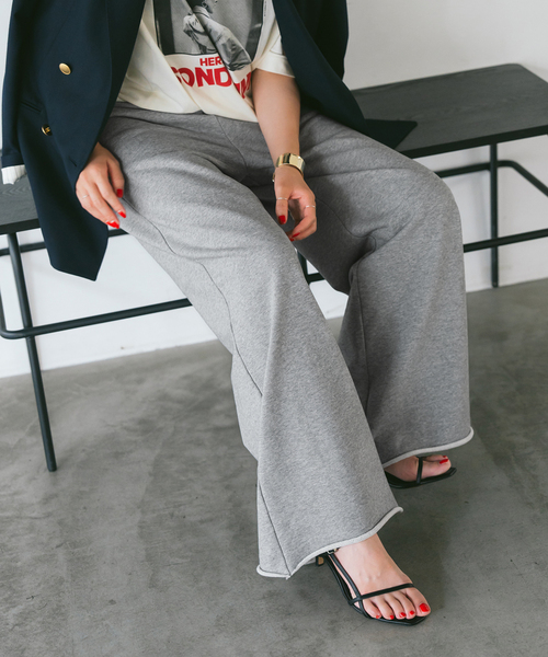 Spick & Span(スピックアンドスパン)の「《追加》スウェットルーズパンツ(スウェットパンツ・レディース・ライトグレー/チャコールグレー・38/36)」の14枚目の写真