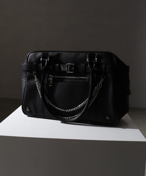 welise（ウェライズ）の「welise×犬飼京 -ephemeral-　アーティフィシャルPUレザー モードギミックスクールバッグ（ショルダーバッグ・メンズ・ブラック・FREE）」の8枚目の写真