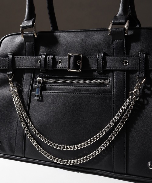 welise（ウェライズ）の「welise×犬飼京 -ephemeral-　アーティフィシャルPUレザー モードギミックスクールバッグ（ショルダーバッグ・メンズ・ブラック・FREE）」の11枚目の写真