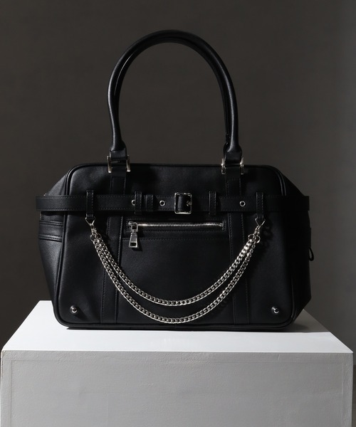 welise（ウェライズ）の「welise×犬飼京 -ephemeral-　アーティフィシャルPUレザー モードギミックスクールバッグ（ショルダーバッグ・メンズ・ブラック・FREE）」の7枚目の写真