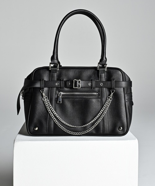 welise（ウェライズ）の「welise×犬飼京 -ephemeral-　アーティフィシャルPUレザー モードギミックスクールバッグ（ショルダーバッグ・メンズ・ブラック・FREE）」の2枚目の写真