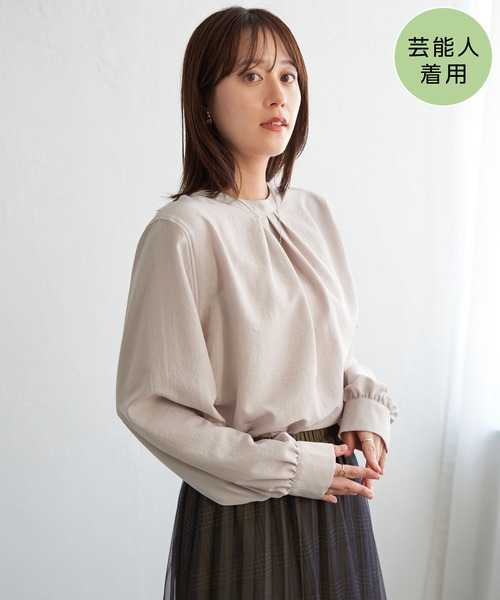 ikka(イッカ)の「【親子コーデ】マルチWAYバンドカラーシャツ(シャツ/ブラウス・レディース・オフホワイト/チャコールグレー/ブルー/グリーン/オレンジ/ダークベージュ・M/L/S)」の4枚目の写真