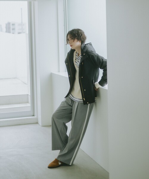 B:MING by BEAMS（ビーミングバイビームス）の「ライン パンツ（S～M）（スラックス・レディース・ネイビー/ライトグレー・SMALL/MEDIUM）」の3枚目の写真