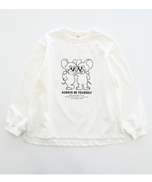 jeans-b（ジーンズベー）の「jeans-b/ジーンズベー MOUSE　ロングＴシャツ（Tシャツ/カットソー・キッズ・ベージュ/ブラック/オフホワイト・140cm/150cm/160cm/130cm）」の14枚目の写真