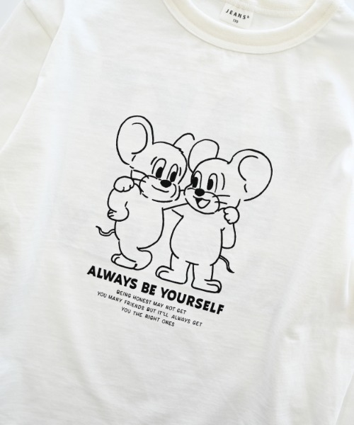 jeans-b（ジーンズベー）の「jeans-b/ジーンズベー MOUSE　ロングＴシャツ（Tシャツ/カットソー・キッズ・ベージュ/ブラック/オフホワイト・140cm/150cm/160cm/130cm）」の13枚目の写真