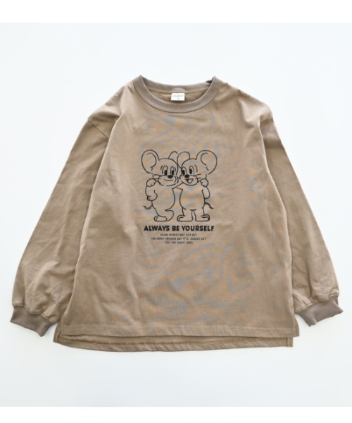 jeans-b（ジーンズベー）の「jeans-b/ジーンズベー MOUSE　ロングＴシャツ（Tシャツ/カットソー・キッズ・ベージュ/ブラック/オフホワイト・140cm/150cm/160cm/130cm）」の19枚目の写真