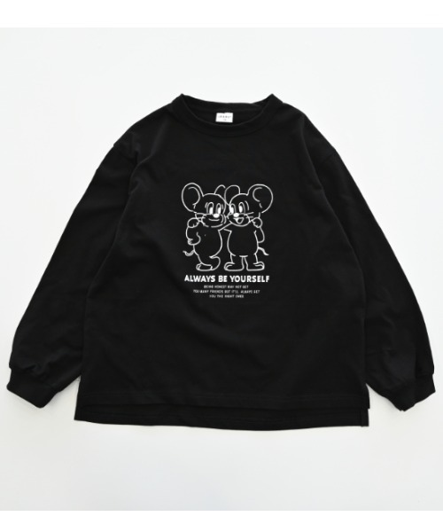 jeans-b（ジーンズベー）の「jeans-b/ジーンズベー MOUSE　ロングＴシャツ（Tシャツ/カットソー・キッズ・ベージュ/ブラック/オフホワイト・140cm/150cm/160cm/130cm）」の9枚目の写真