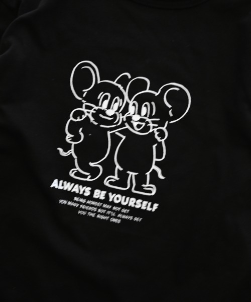 jeans-b（ジーンズベー）の「jeans-b/ジーンズベー MOUSE　ロングＴシャツ（Tシャツ/カットソー・キッズ・ベージュ/ブラック/オフホワイト・140cm/150cm/160cm/130cm）」の8枚目の写真