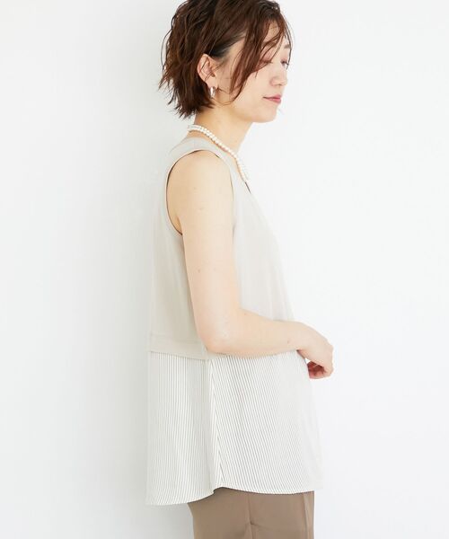 le.coeur blanc（ルクールブラン）の「ストライプレイヤータンク（タンクトップ・レディース・ベージュ系その他2/ホワイト系その他・38）」の8枚目の写真