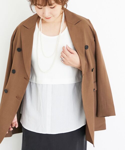 le.coeur blanc（ルクールブラン）の「ストライプレイヤータンク（タンクトップ・レディース・ベージュ系その他2/ホワイト系その他・38）」の14枚目の写真