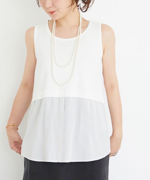 le.coeur blanc（ルクールブラン）の「ストライプレイヤータンク（タンクトップ・レディース・ベージュ系その他2/ホワイト系その他・38）」の18枚目の写真
