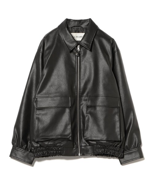 【Ray BEAMS】フェイクレザーブルゾン Ray BEAMS（レイビームス）の「Ray BEAMS / フェイク レザー