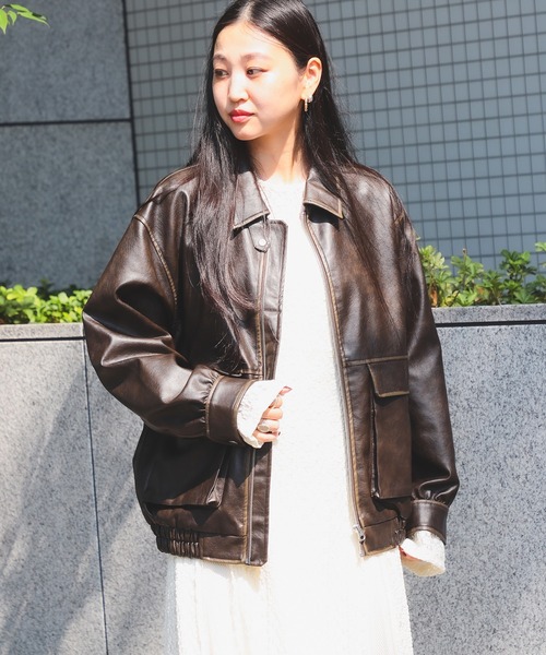 フェイクレザー フライト ジャケット（ブルゾン）｜Ray BEAMS（レイ