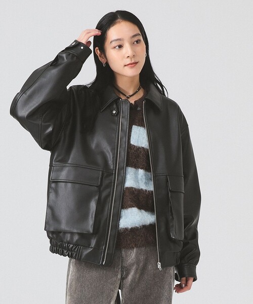 フェイクレザー フライト ジャケット（ブルゾン）｜Ray BEAMS（レイ