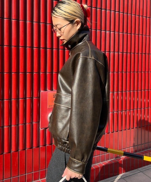 フェイクレザー フライト ジャケット（ブルゾン）｜Ray BEAMS（レイ