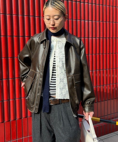 フェイクレザー フライト ジャケット（ブルゾン）｜Ray BEAMS（レイ