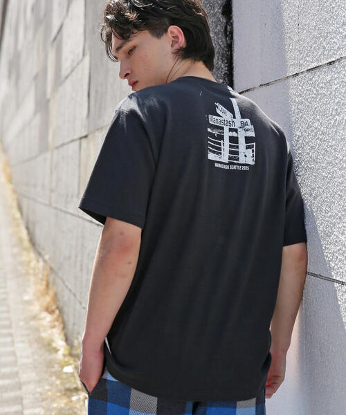 MANASTASH(マナスタッシュ)の「MANASTASH/マナスタッシュ HEMP TEE TRESTLE(Tシャツ/カットソー・メンズ・その他5/ブラック/ブルー系その他3・L/M/XL)」の6枚目の写真