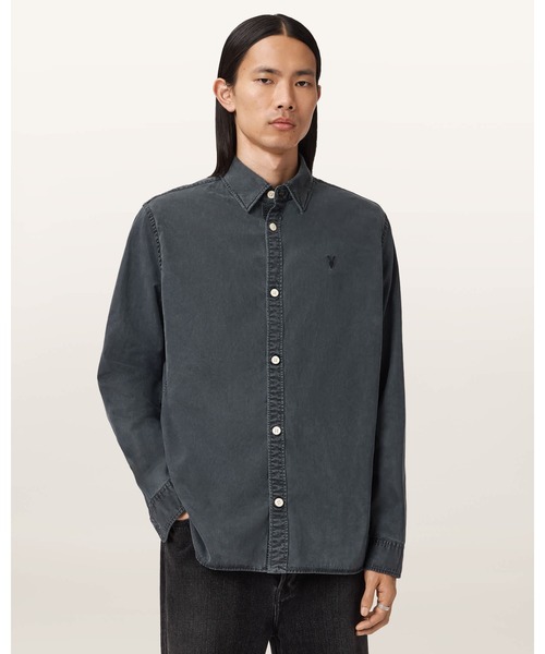 ALLSAINTS（オールセインツ）の「BODHI LONG SLEEVE RAMSKULL OVERSHIRT | BODHI 長袖 ラムスカル オーバーシャツ（シャツ/ブラウス・メンズ・ブラック系その他・XS/S/M/L）」の7枚目の写真
