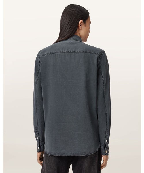 ALLSAINTS（オールセインツ）の「BODHI LONG SLEEVE RAMSKULL OVERSHIRT | BODHI 長袖 ラムスカル オーバーシャツ（シャツ/ブラウス・メンズ・ブラック系その他・XS/S/M/L）」の8枚目の写真