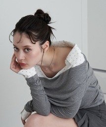 RAY CASSIN | 襟シャツレイヤードオフショル(Tシャツ/カットソー)