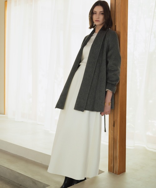 セール】【2025AW】【ウール90％＋アルパカ10％】ショールカラー