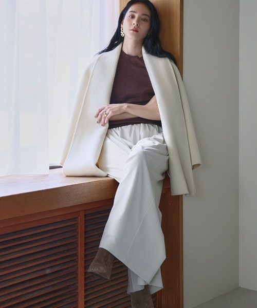 anuans 2024AW アルパカウールショールカラーコート anuans（アニュアンス）の「アルパカウールショールカラーコート