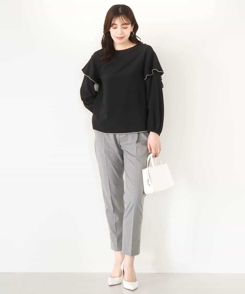 OFUON le MK（オフオンルエムケー）の「[名品シリーズ]ストレッチテーパードパンツ（ストライプ・無地）（スラックス・レディース・ライトグレー/ダークグレー・36/38/40）」の17枚目の写真