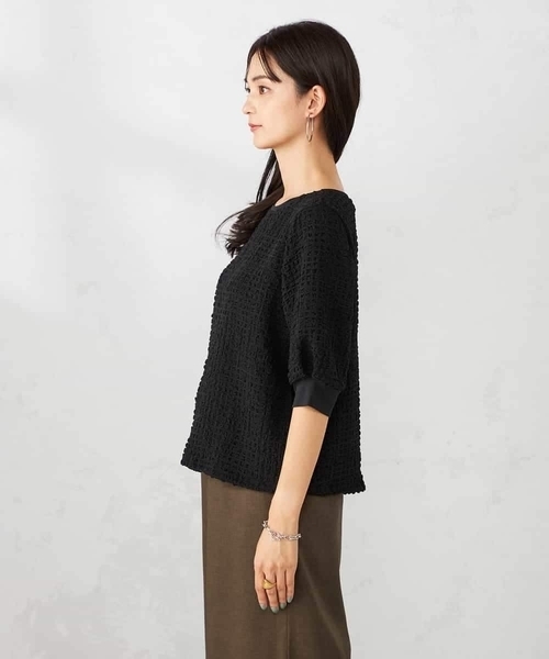 a.v.v（アーヴェヴェ）の「ポコポコトップス（Tシャツ/カットソー・レディース・ブラウン/ブラック・38/36/40）」の10枚目の写真