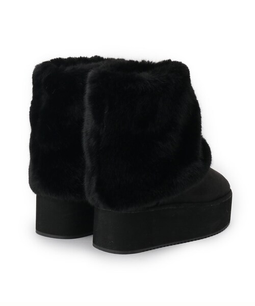 ESPERANZA（エスペランサ）の「フェイクファー付き2WAYムートン調ブーツ（ブーツ・レディース・アイボリー系/ブラック系・M/S/LL/L）」の18枚目の写真