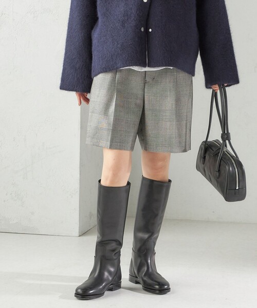 SHIPS(シップス)の「〈手洗い可能〉ウォッシャブル ウール チェック ハーフ パンツ(その他パンツ・レディース・グレー系/ブラウン系・ONE SIZE)」の2枚目の写真