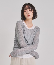 FMiBL（ファミル）の「ロングスリーブレイヤードシアートップス（Tシャツ/カットソー）」