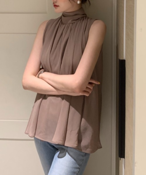 Aelina(エリナ)の「ノースリーブブラウス(シャツ/ブラウス・レディース・ホワイト/ブラック/ブラウン/ブルー・F)」の20枚目の写真