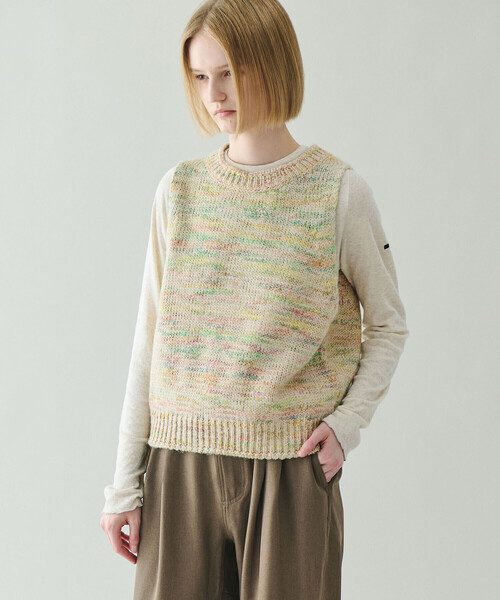 ORCIVAL(オーシバル)の「ORCIVAL | ダブルガーゼ クルーネックプルオーバー WOMEN(Tシャツ/カットソー・レディース・オートミール/チャコール・1)」の2枚目の写真