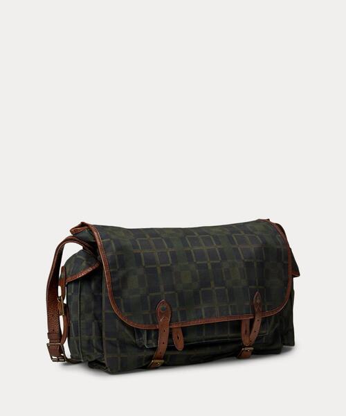 RRL ダブルアールエル　レザートリム オイルクロス メッセンジャー バッグ RRL Ralph Lauren レザートリム オイルクロス ガーメント バッグ (RRL