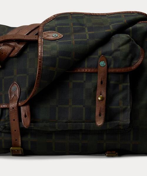 チェックプリント オイルクロス メッセンジャー バッグ