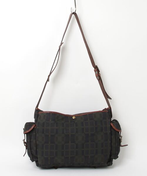 チェックプリント オイルクロス メッセンジャー バッグ