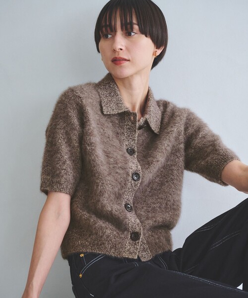 フォックスカシミヤ ショートスリーブ ポロニット（ニット